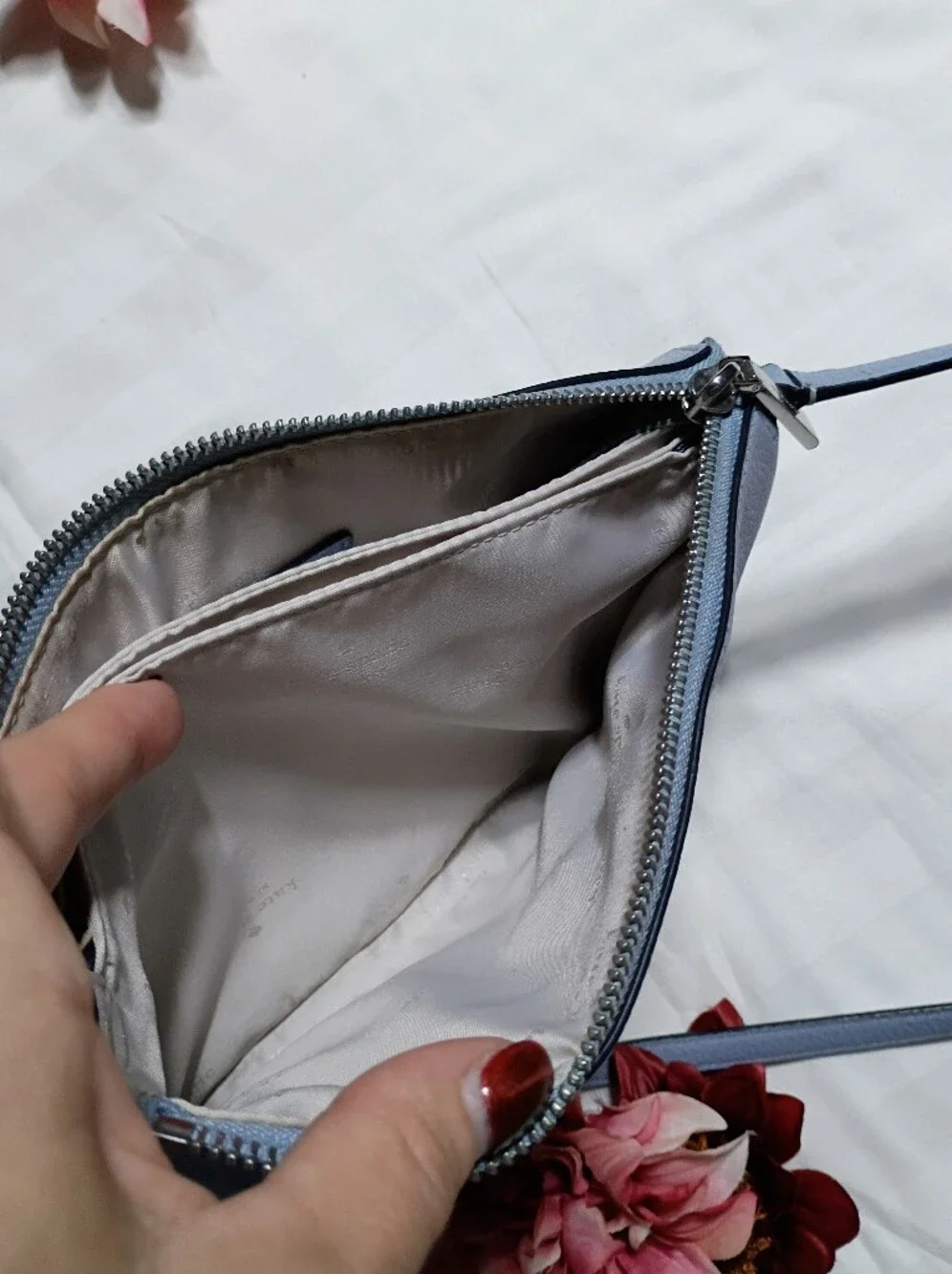 kate spade Baby Blue Pebbled Leather Crossbody Bag